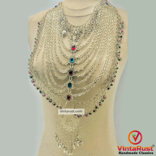 Load image into Gallery viewer, Vintage Multilayers Bib Necklace With Dangling Pendant
