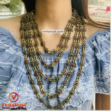 Load image into Gallery viewer, Handmade Multi Strands Tribal Bib Necklace