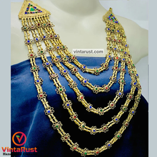 Load image into Gallery viewer, Handmade Multi Strands Tribal Bib Necklace