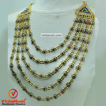 Load image into Gallery viewer, Handmade Multi Strands Tribal Bib Necklace