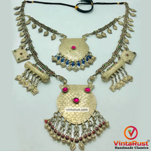 Load image into Gallery viewer, Vintage Amulet Pendant Kuchi Bib Necklace