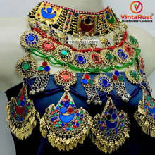 Load image into Gallery viewer, Handmade Kuchi Multicolor Oversized Necklace