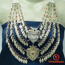 Load image into Gallery viewer, Vintage Multilayers Bib Necklace With Red and Green Jewels