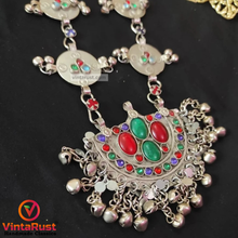 Load image into Gallery viewer, Antique Pendant Necklace With Silver Beads