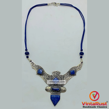 Load image into Gallery viewer, Lapis Lazuli Nepalese Triangular Pendant Necklace