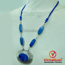 Load image into Gallery viewer, Unique Lapis Lazuli Gemstone Pendant Necklace