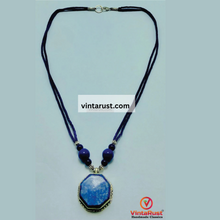 Load image into Gallery viewer, Genuine Royal Blue Lapis Lazuli Stones Necklace