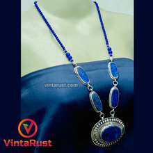 Load image into Gallery viewer, Unique Lapis Lazuli Gemstone Pendant Necklace