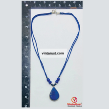 Load image into Gallery viewer, Lapis Lazuli Tear Drop Shape Pendant Necklace