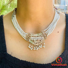 Load image into Gallery viewer, Handmade White Pearls Beaded Chain Necklace