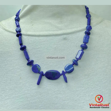 Load image into Gallery viewer, Lapis Lazuli Beaded Necklace: Vintage Tribal Gemstone Jewelry