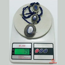 Load image into Gallery viewer, Lapis Lazuli Necklace with Triple Pendants
