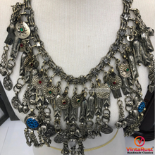 Load image into Gallery viewer, Bib Necklace Embellished with Fish Motifs and Dangling Tassels