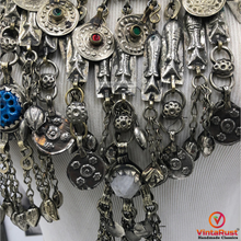 Load image into Gallery viewer, Bib Necklace Embellished with Fish Motifs and Dangling Tassels