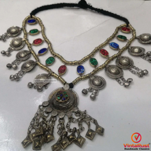 Load image into Gallery viewer, Kuchi Boho Bells Multicolor Glass Stone Necklace