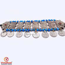 Load image into Gallery viewer, Vintage Kuchi Choker With Turquoise Beads and Coins