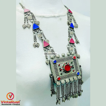 Load image into Gallery viewer, Amulet Style Pendant and Triangular Stone Necklace