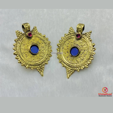 Load image into Gallery viewer, Handmade Gold Coins Earrings With Glass Stones