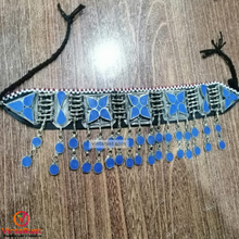 Load image into Gallery viewer, Tribal Statement Boho Turquoise Choker Necklace