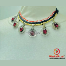 Load image into Gallery viewer, Tribal Glass Stone Embedded Coins Necklace