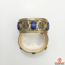 Load image into Gallery viewer, Lapis Lazuli Statement Cuff,Tribal Adjustable Bracelet