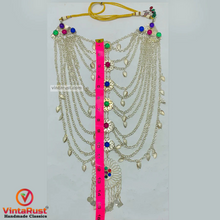 Load image into Gallery viewer, Silver Kuchi Gypsy Layered Bib Necklace