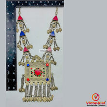 Load image into Gallery viewer, Amulet Style Pendant and Triangular Stone Necklace