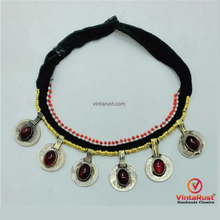 Load image into Gallery viewer, Tribal Glass Stone Embedded Coins Necklace