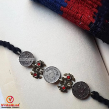 Load image into Gallery viewer, Antique Motif Statement Choker With Vintage Coins