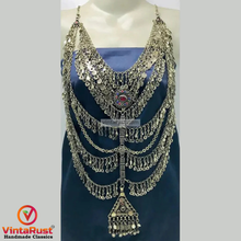 Load image into Gallery viewer, Handmade Silver Khuchi Multilayers Bib Necklace
