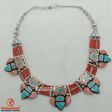 Load image into Gallery viewer, Vintage Nepalese Tribal Choker Necklace