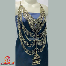 Load image into Gallery viewer, Handmade Silver Khuchi Multilayers Bib Necklace