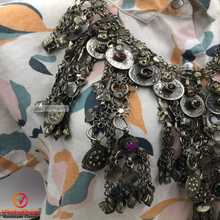 Load image into Gallery viewer, Silver Kuchi Dangling Tassels Tribal Necklace