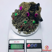 Load image into Gallery viewer, Statement Choker Necklace Long Silver Dangling Bells