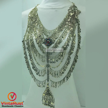 Load image into Gallery viewer, Handmade Silver Khuchi Multilayers Bib Necklace