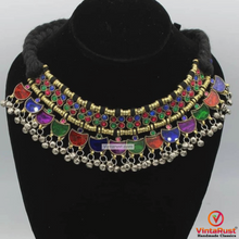 Load image into Gallery viewer, Handmade Black Turkmen Choker With Bells