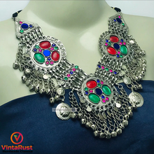 Load image into Gallery viewer, Tribal Three Rings Necklace With Silver Bells