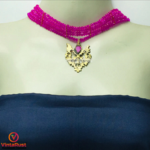 Load image into Gallery viewer, Tribal Beaded Necklace With Dangling Motif