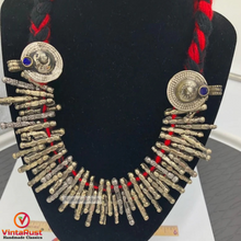 Load image into Gallery viewer, Red Handmade Metal Antique Spikes Choker Necklace