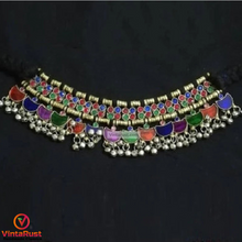 Load image into Gallery viewer, Handmade Black Turkmen Choker With Bells
