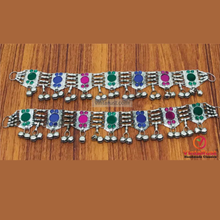 Load image into Gallery viewer, Afghan Anklets: Multicolor Glass Stone Kuchi Belly Dance Jewelry
