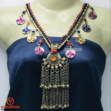 Load image into Gallery viewer, Vintage Kuchi Long Bells Pendant Necklace