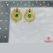 Load image into Gallery viewer, Handmade Gold Coins Earrings With Glass Stones
