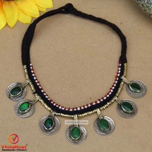 Load image into Gallery viewer, Tribal Stone Embedded Vintage Coins Choker Necklace