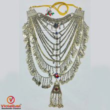 Load image into Gallery viewer, Handmade Silver Kuchi Multi Strands Bib Necklace