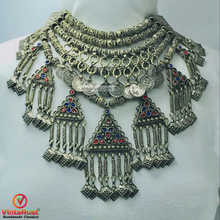 Load image into Gallery viewer, MultiLayers Beaded Dangling Pendants and Coins Choker