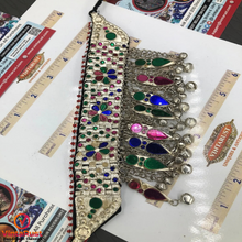Load image into Gallery viewer, Multicolor Glass Stones Choker With Dangling Tassels