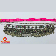 Load image into Gallery viewer, Vintage With Dangling Silver Kuchi Tassels Choker