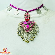 Load image into Gallery viewer, Purple Vintage Coins Pendant Necklace