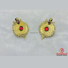 Load image into Gallery viewer, Handmade Gold Coins Earrings With Glass Stones
